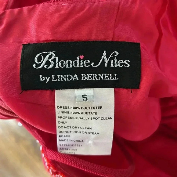 Blondie Nites Women's Red and Pink Dress - Picture 3 of 8
